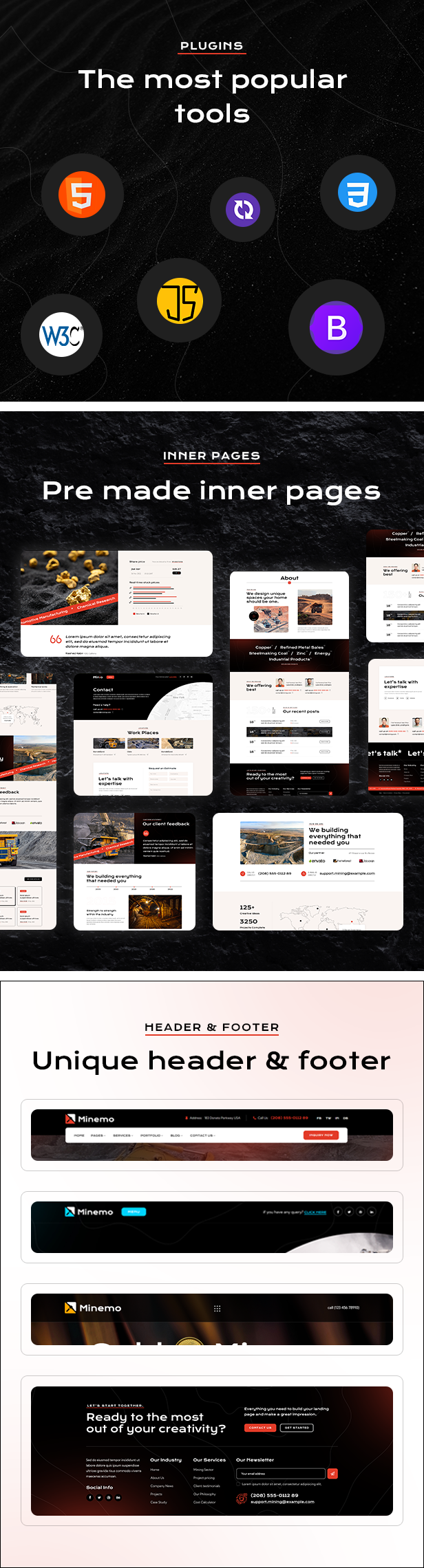 Minemo - Mining Industry Services HTML5 Template