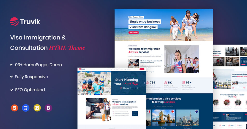 Truvik - Visa immigration Services HTML Template
