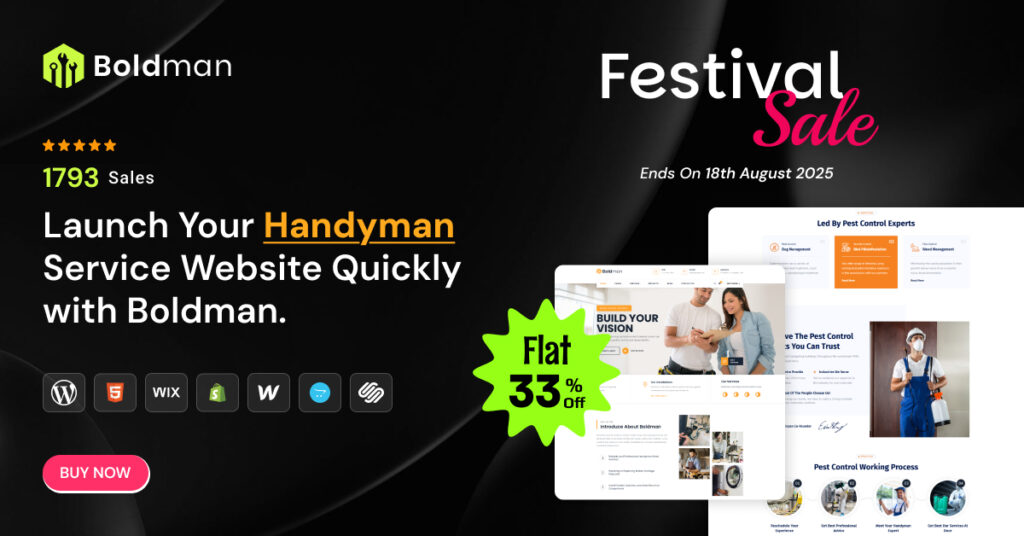 Boldman - Handyman Renovation Services WordPress Theme + RTL