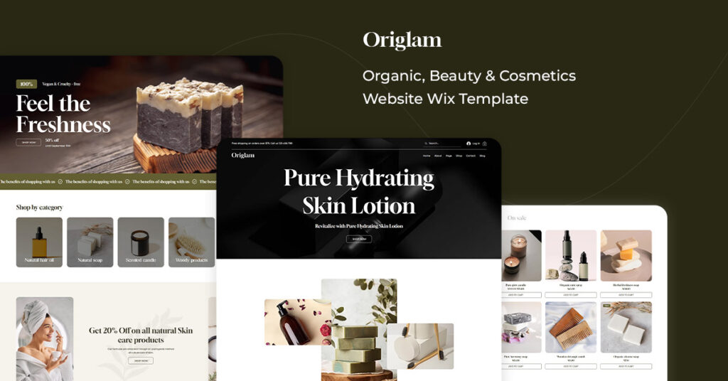 Origlam - Organic, Beauty & Cosmetics Website Wix Template