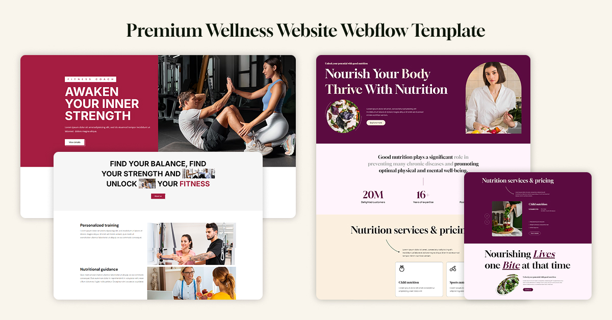 Wellness Website Webflow Templates