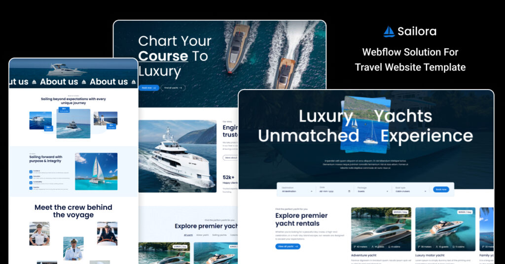 Sailora- Travel Website Webflow Template