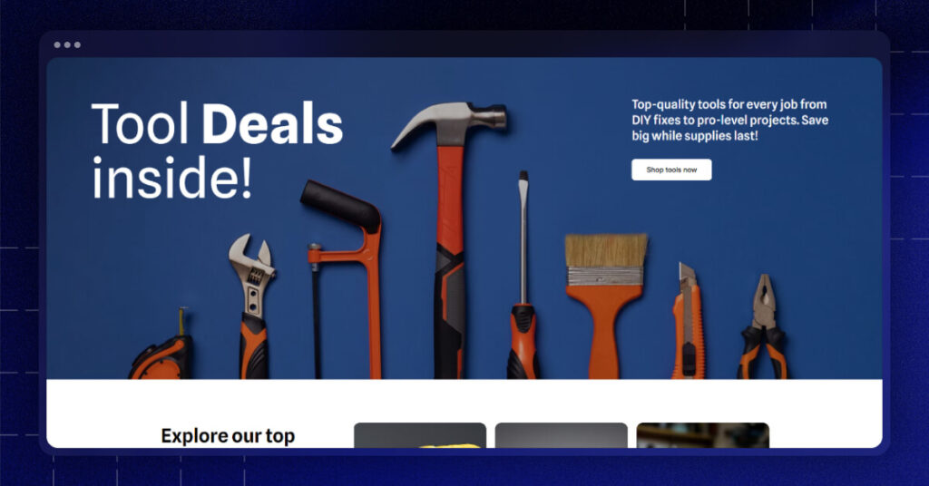 Tools Store Website Wix Template