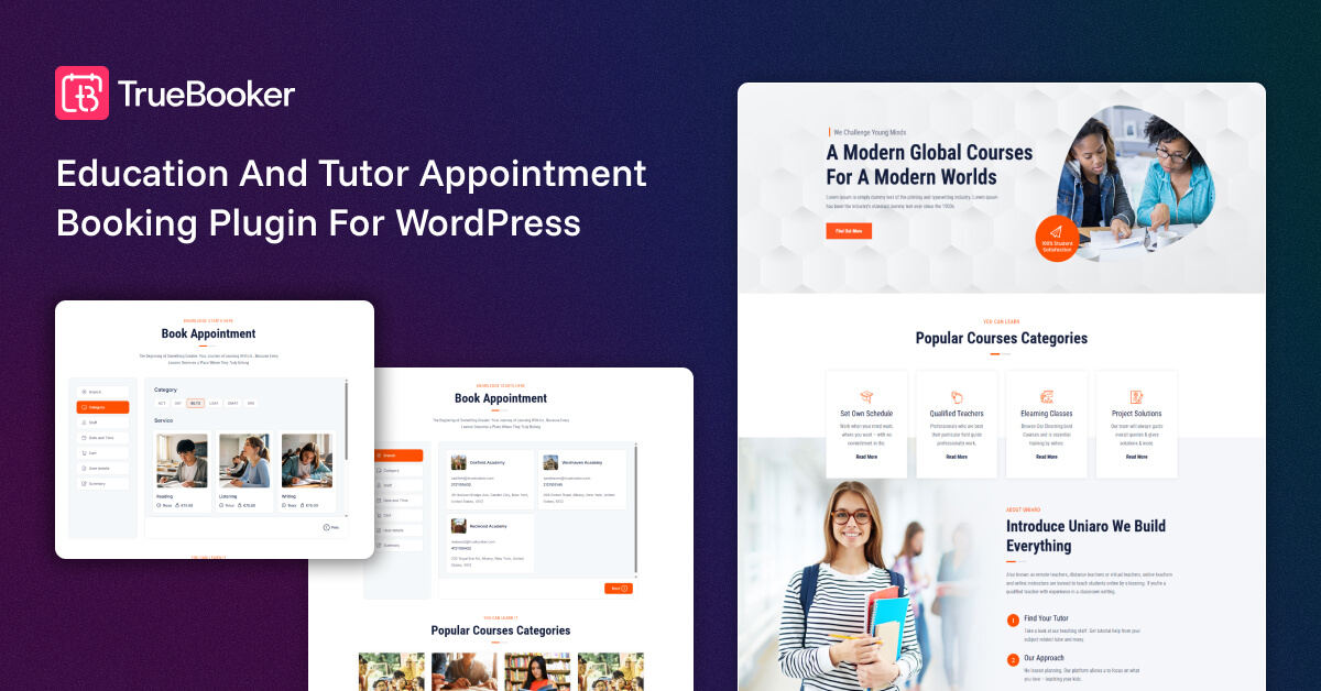 Education and Tutor Appointment Booking Plugin For WordPress.