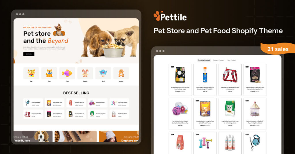 Home Pettile - Pet Store and Pet Food Shopify Theme