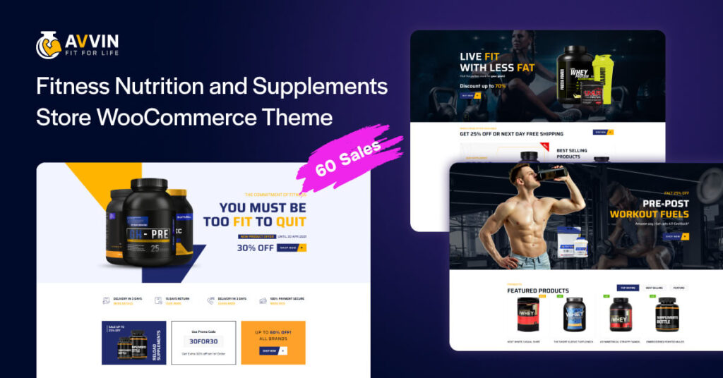 Home Avvin - Fitness Nutrition and Supplements Store WooCommerce Theme