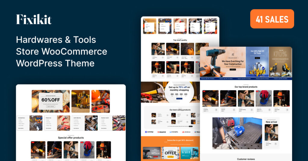 Home Fixikit - Hardwares & Tools Store WooCommerce WordPress Theme