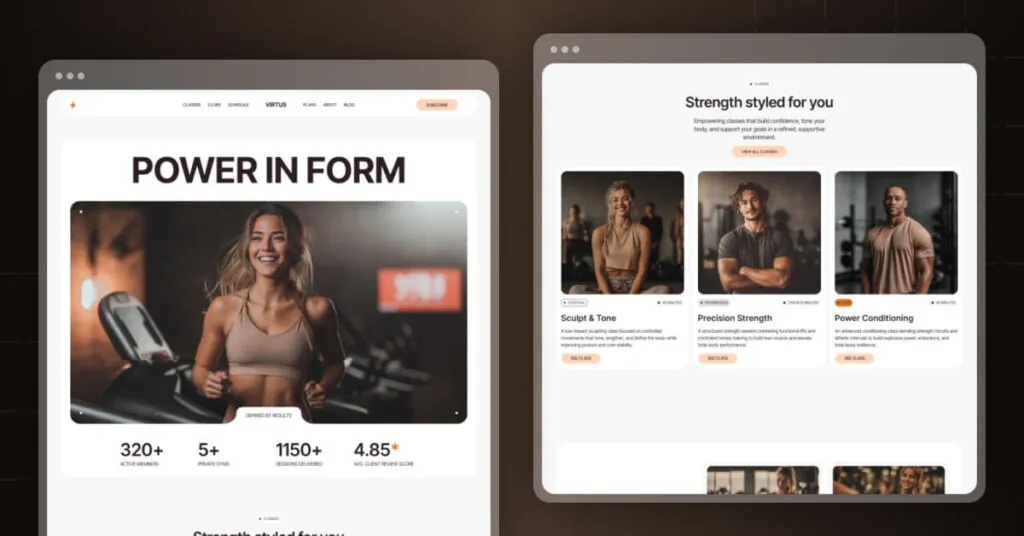  Virtus - Wellness and Fitness Website Webflow Template
