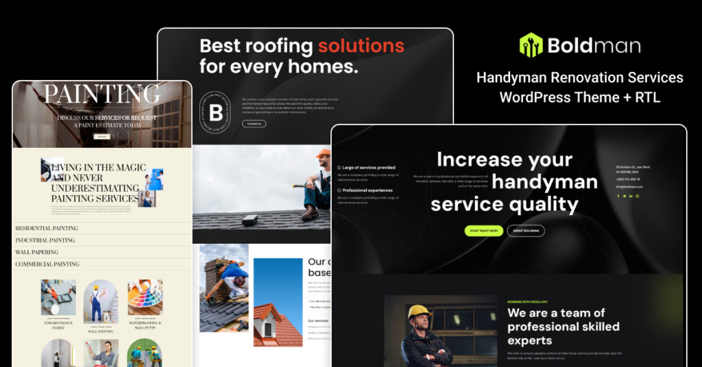 Boldman - Handyman Renovation Services WordPress Theme + RTL