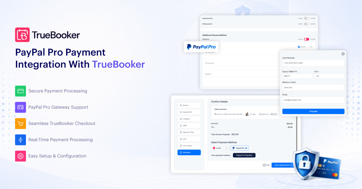 PayPal Pro Payment Integration for TrueBooker