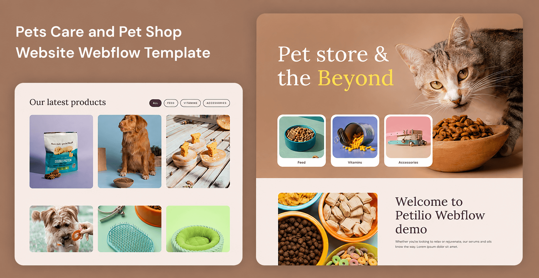 Pets Care and Pet Shop Website Webflow Template