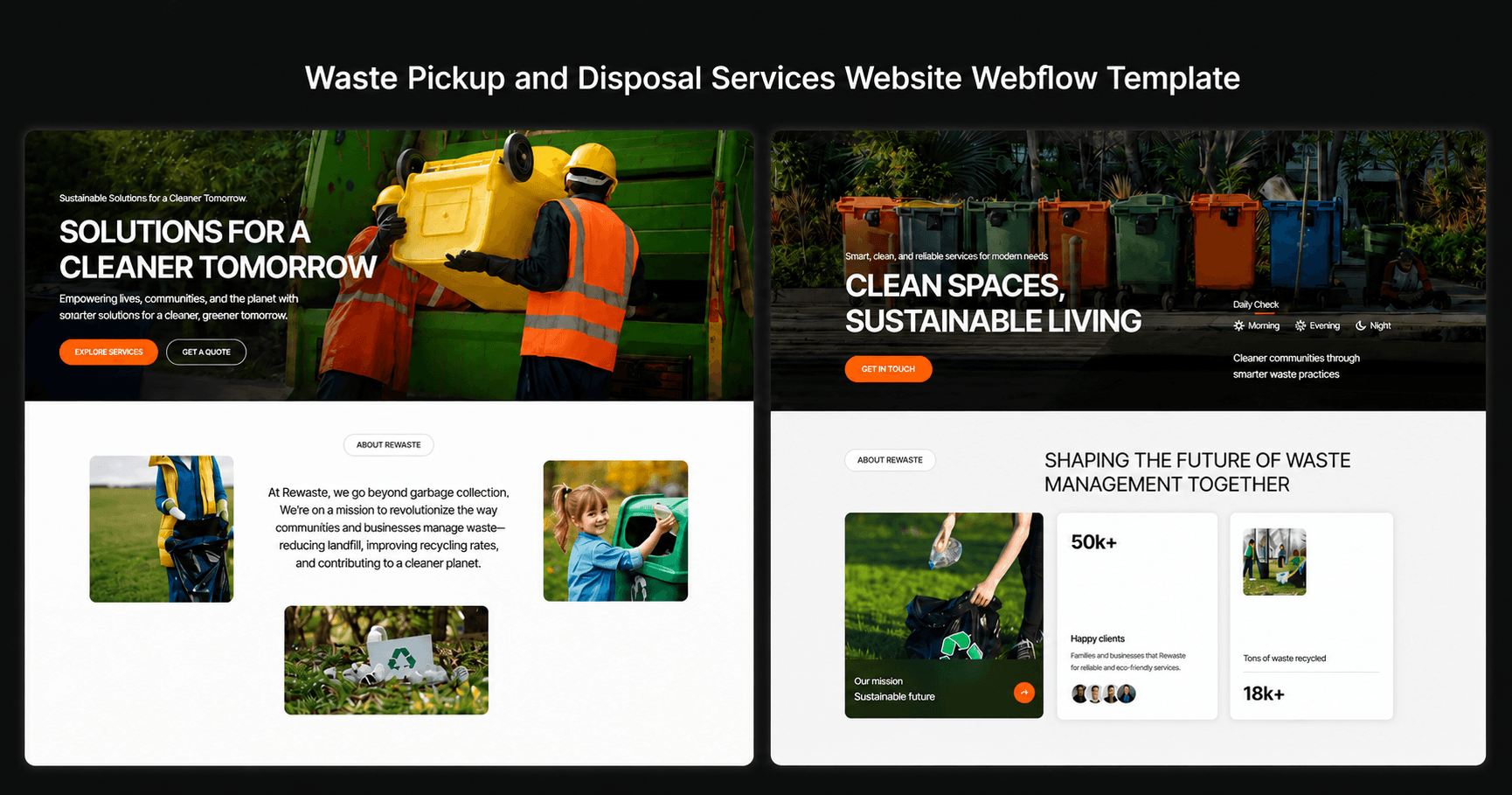 Waste Pickup and Disposal Services Website Webflow Template