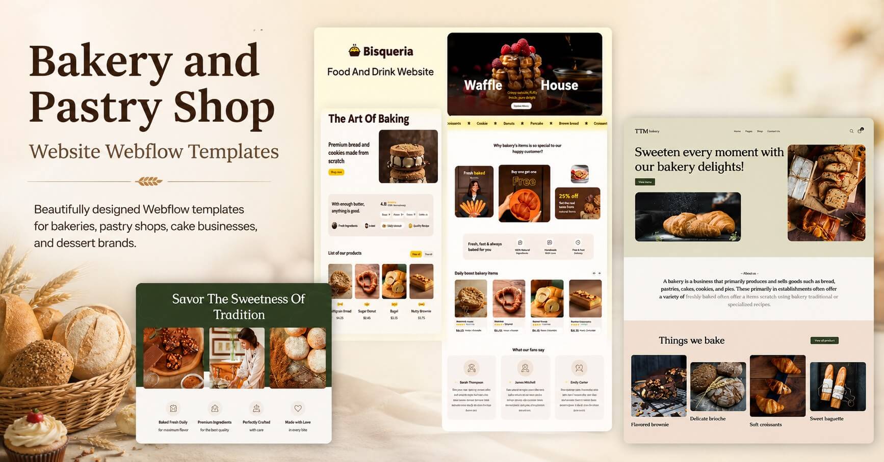 Bakery and Pastry Shop Website Webflow Templates For 2026