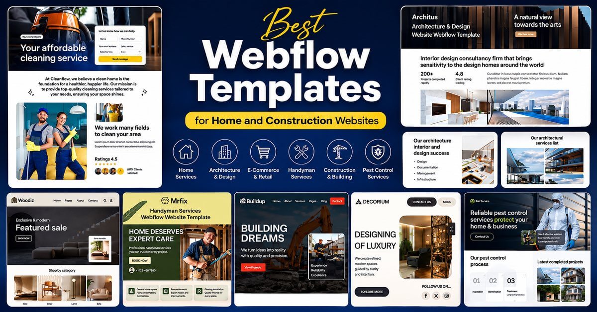 Best Webflow Templates for Home and Construction Websites