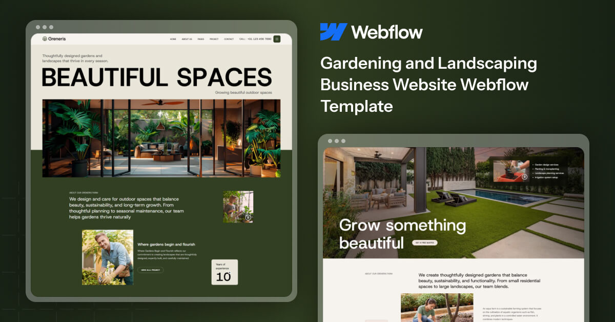 Gardening and Landscaping Business Websites Webflow Template