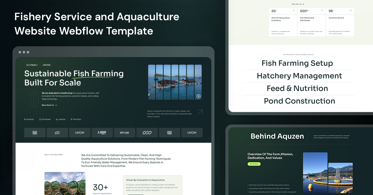 Fishery Service and Aquaculture Website Webflow Template
