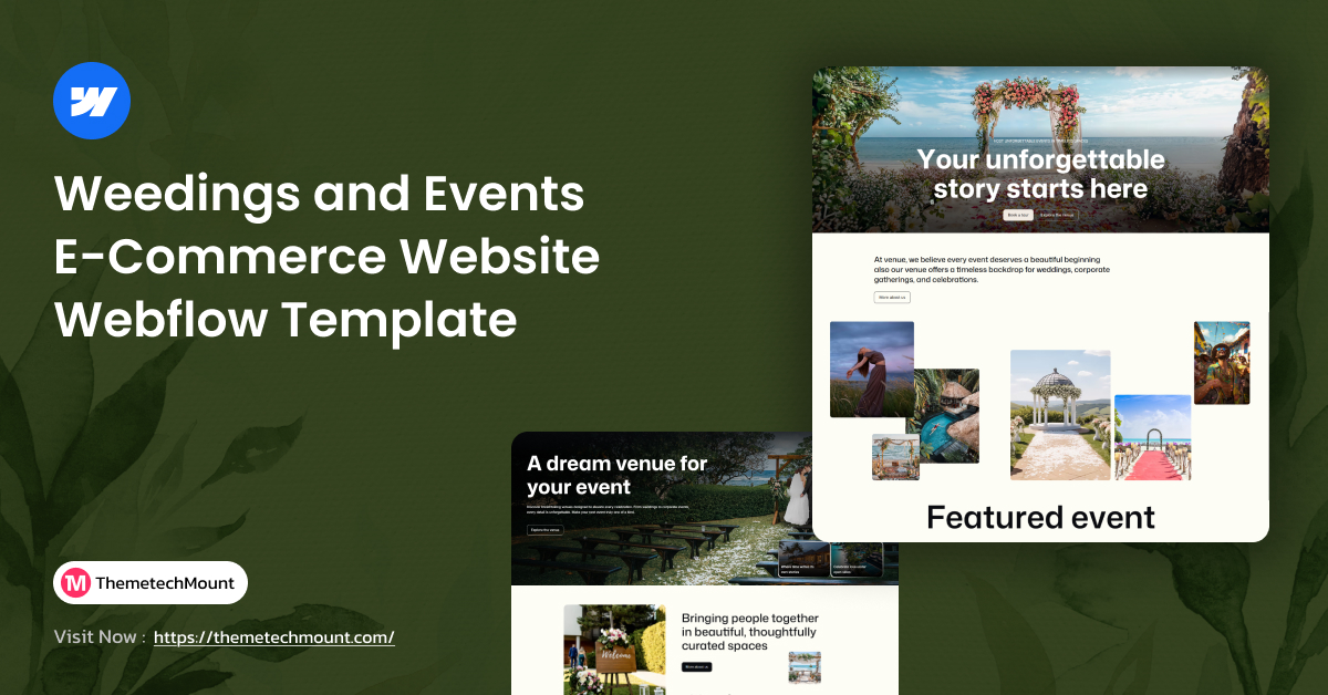 Popular Weddings and Events Website Webflow Template 2026.