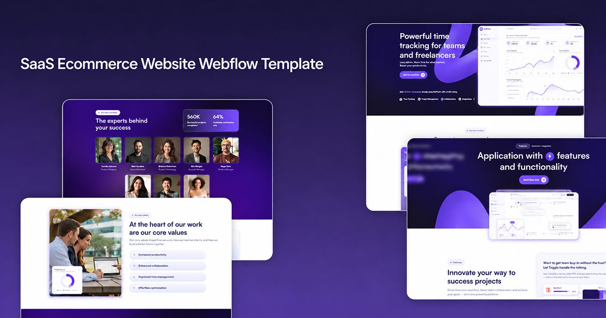 Popular SaaS Ecommerce Website Webflow Template 2026