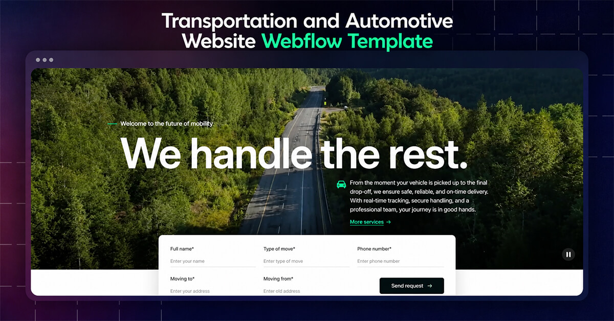 Popular Transportation & Automotive Website Webflow Template