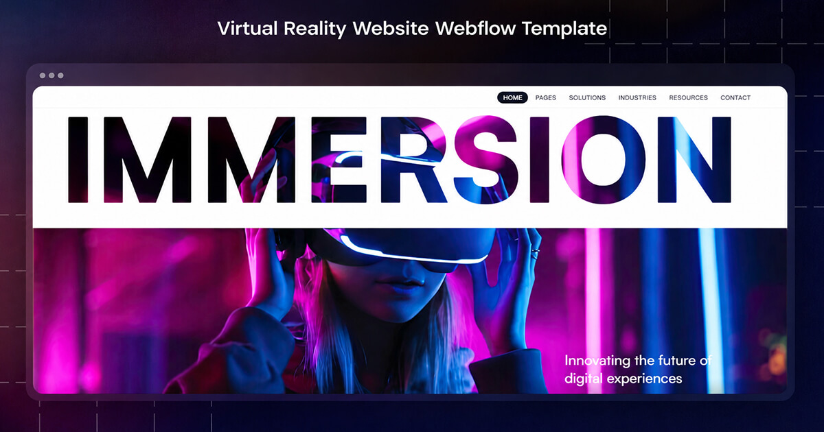 Virtual Reality Website Webflow Template 2026