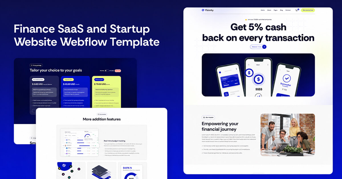 Best Finance SaaS and Startup Website Webflow Template 2026.
