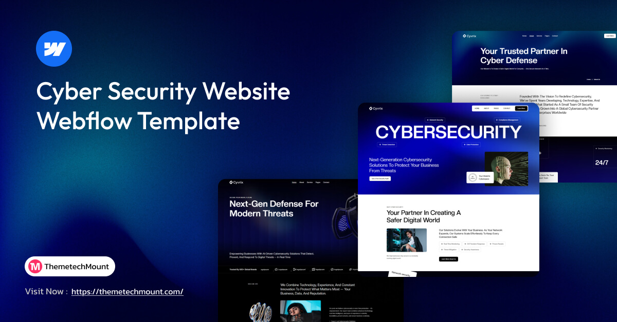 Popular Cyber Security Website Webflow Template 2026